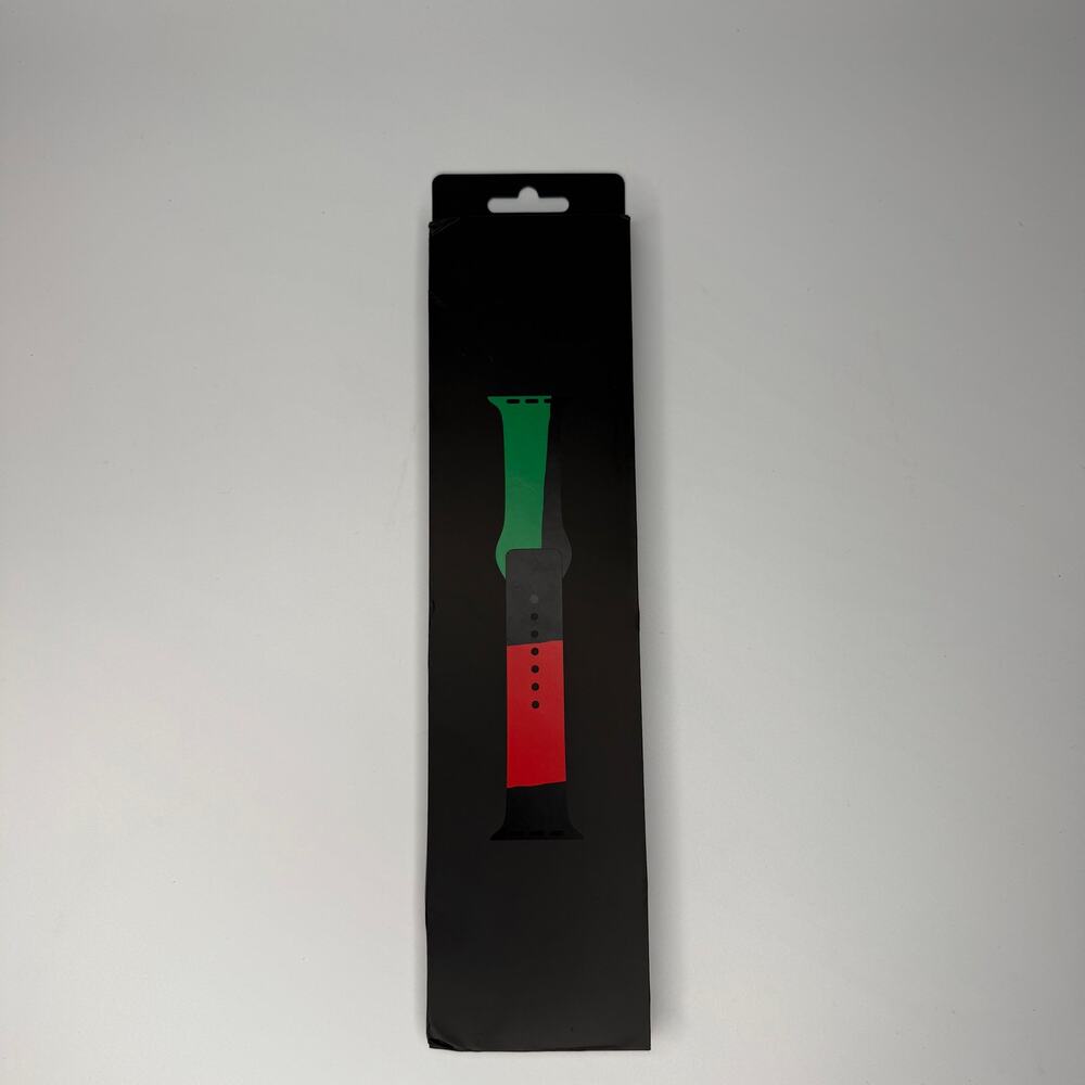 Apple Unisex African Flag Unity Sport Watch Band Stainless Steel Pin 44mm Black